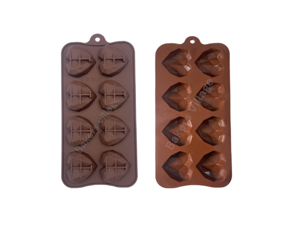 Gem Heart 8 Cavity Chocolate Silicone Mould