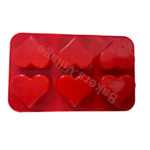 Heart shaped 6 cavity silicone mould