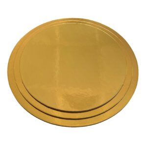 round gold cake boards