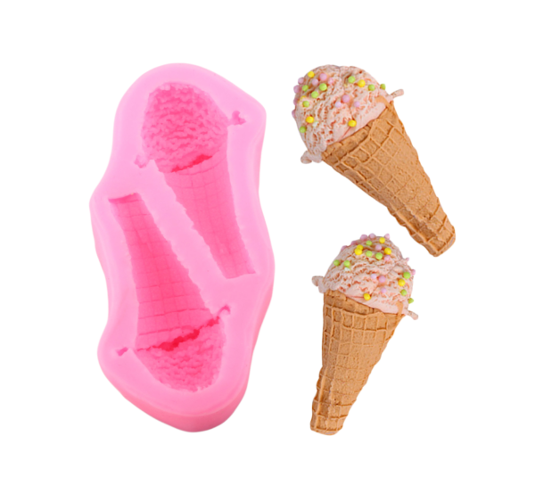 Two ice cream cones fondant mould