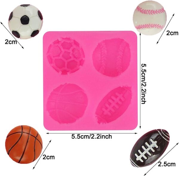 cavity football, basketball, rugby, volleyball fondant moulds